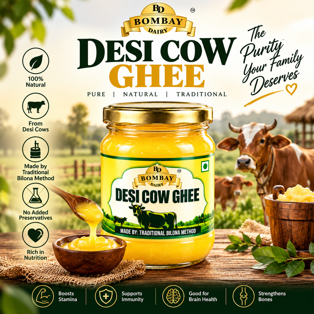Pure Cow Ghee | Rich & Traditional Desi Ghee by Bombay Dairy